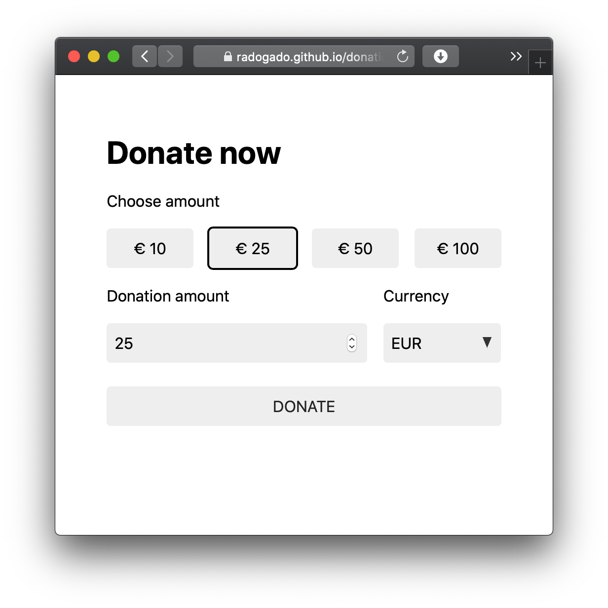 donation form html css code