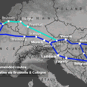 Route map: London to Bulgaria by train